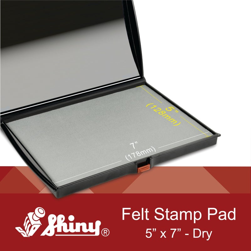 Shiny AS-SHI0940209 Large Dry Stamp Pad, Felt Pad, Ready for Inking, Plastic Cover, S4, 5" x 7" - Image 2